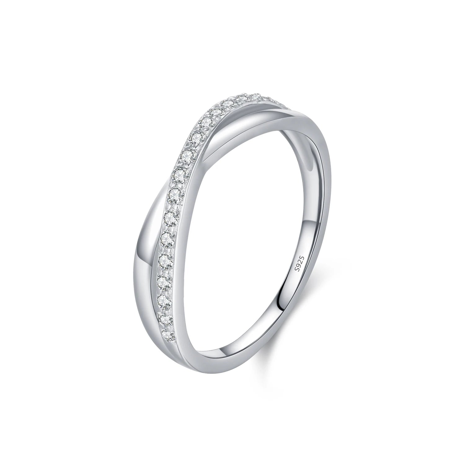 Bague Pavée en Moissanite – Argent Massif