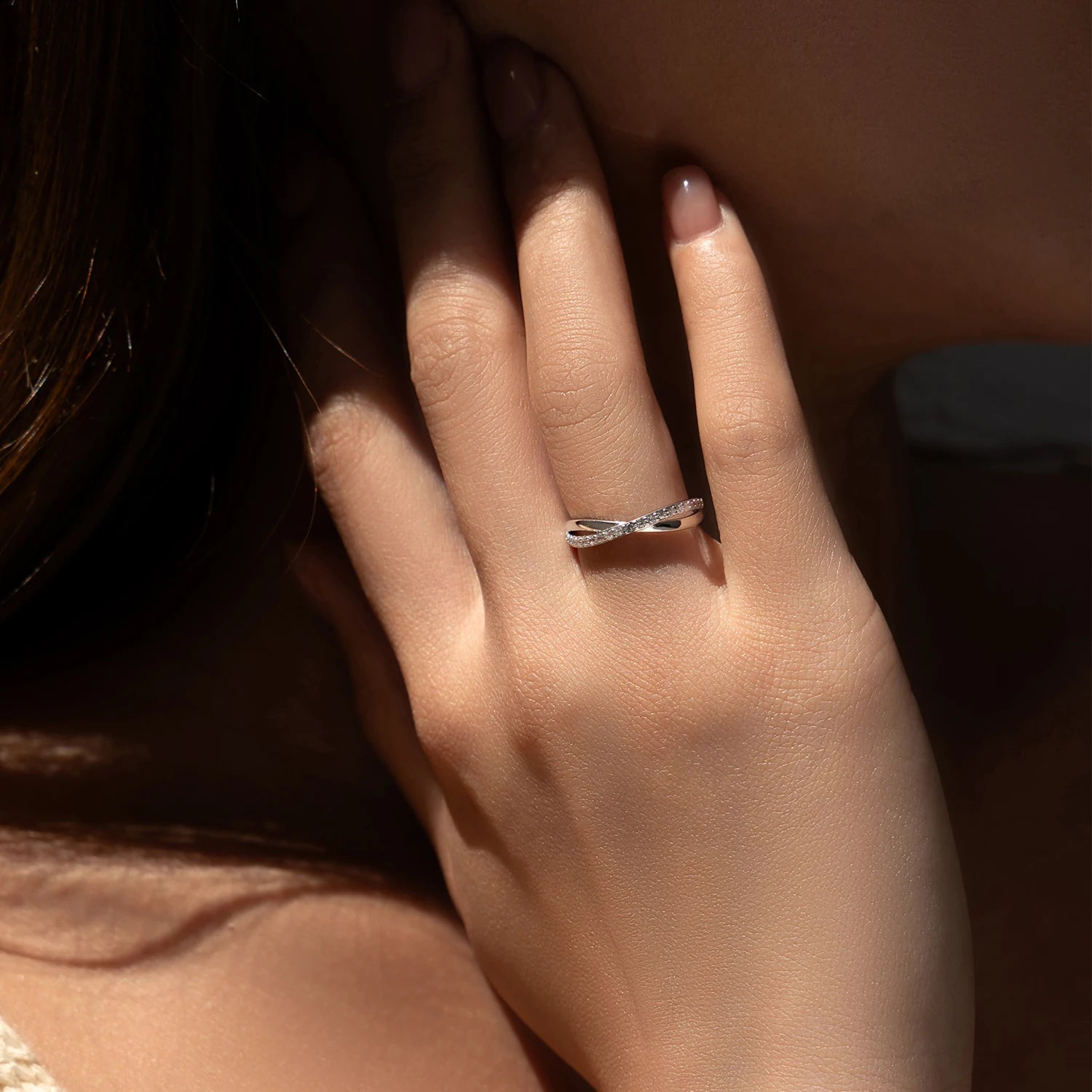 Bague Pavée en Moissanite – Argent Massif